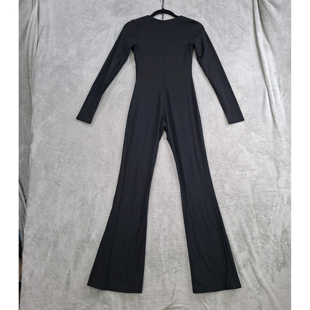 NEW Womens M Catsuit Unitard One Piece Square Neck Flare Leg Gym Athleisure Yoga - Picture 3 of 12